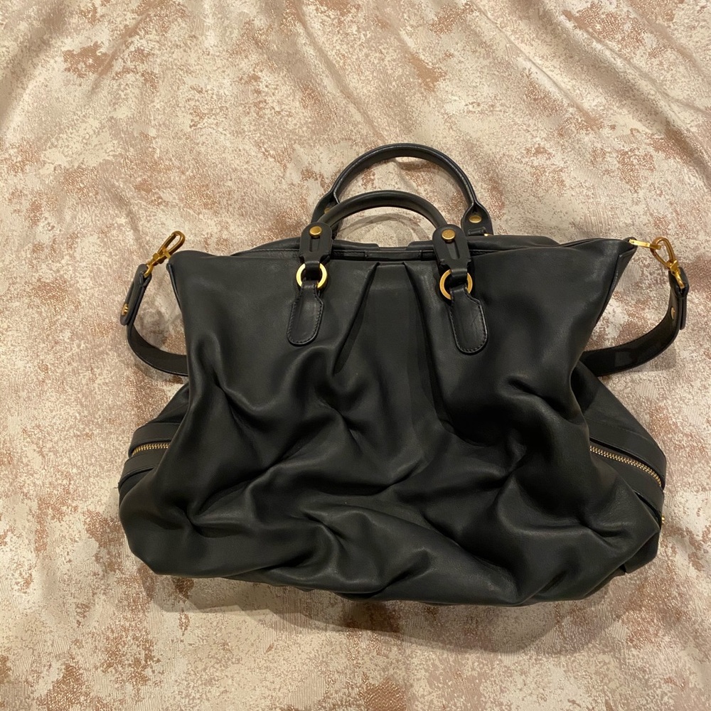 Smythson gray lambskin leather bag